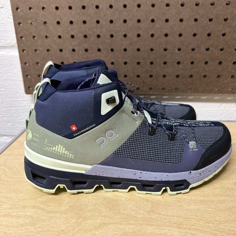 ON Cloudtrax Water Repellent Hiking Shoes Navy/Green Purple Women's ’s Size 9 - Picture 4 of 9